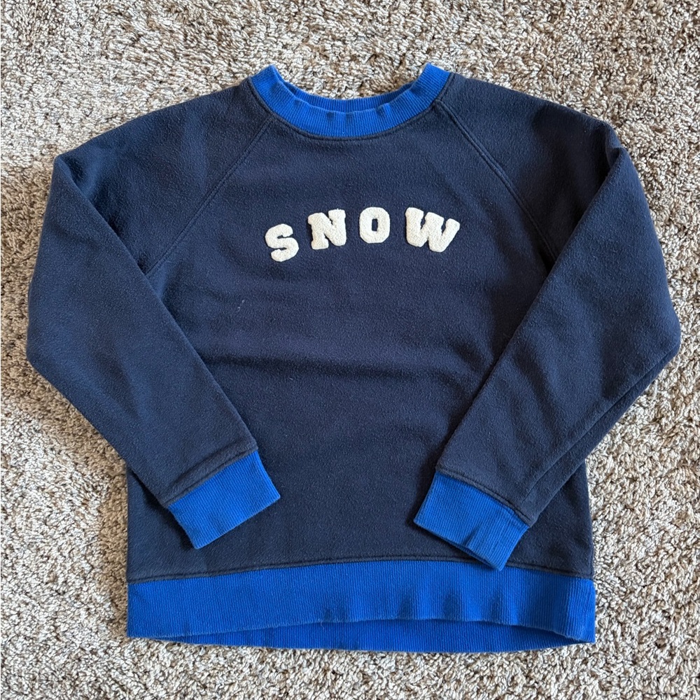 Janie and Jack Navy Snow / Winter Sweatshirt with Blue Accents